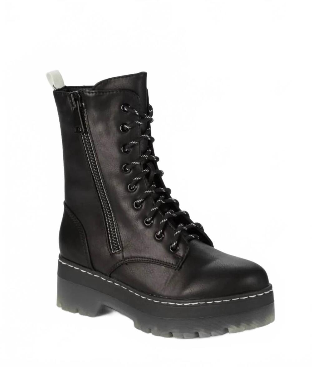 NEW MIA women's colin malta faux leather combat boot in black
